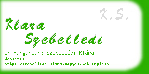klara szebelledi business card